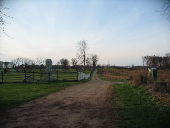View of Slyder Farm Lane with the Monument image. Click for full size.