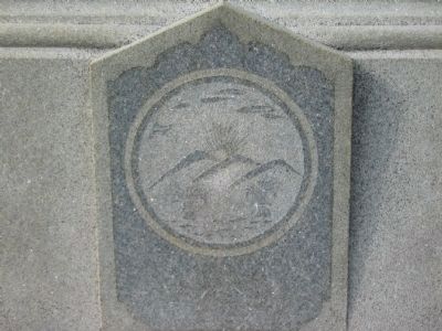 State Seal on Front of Monument. Click for full size. State Seal on Front of Monument image. Click for full size.