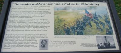 "The Isolated and Advanced Position" of the 8th Ohio Infantry Marker image. Click for full size.