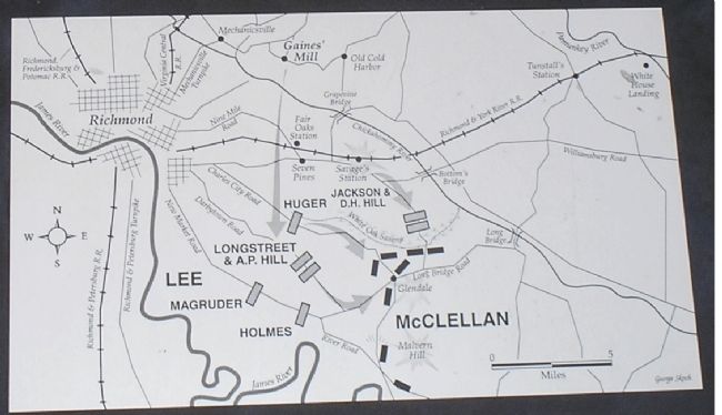 Seven Days Battle Map from Marker image. Click for full size.