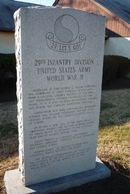 29th Infantry Division, United States Army Memorial - Front image. Click for full size.