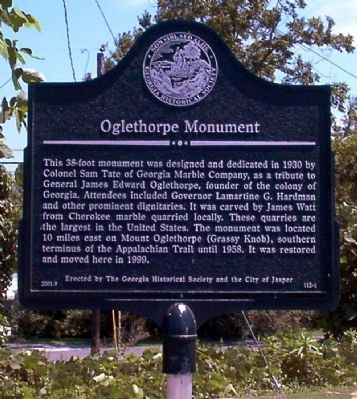 Oglethorpe Monument Marker. Click for full size. Oglethorpe Monument Marker image. Click for full size.