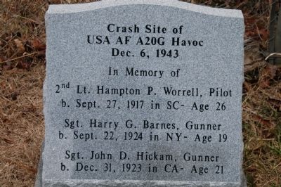 Crash Site of USA AF A20G Havoc Marker image. Click for full size.