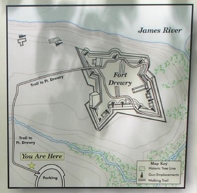 Drewry’s Bluff Trail Map image. Click for full size.
