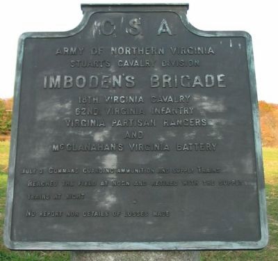 Imboden's Brigade Tablet. Click for full size. Imboden's Brigade Tablet image. Click for full size.