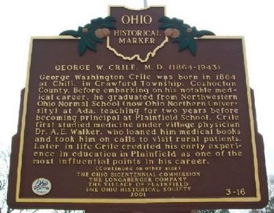 George W. Crile, M. D. Marker (Side A) image. Click for full size.