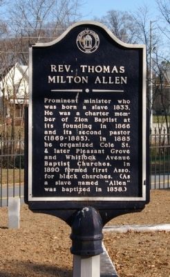 Rev. Thomas Milton Allen Marker image. Click for full size.