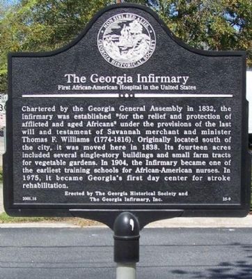 Georgia Infirmary Marker image. Click for full size.
