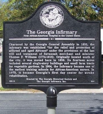 Georgia Infirmary Marker. Click for full size. Georgia Infirmary Marker image. Click for full size.