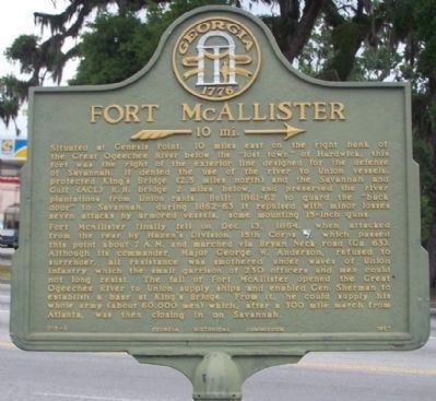 Fort McAllister Marker image. Click for full size.