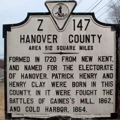 Hanover County Marker image. Click for full size.