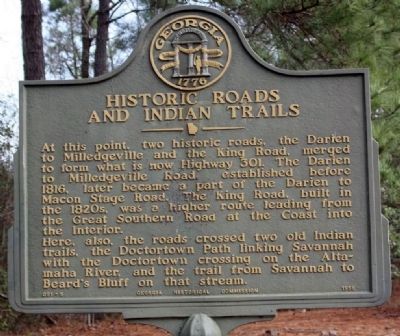 Historic Roads And Indian Trails Marker image. Click for full size.