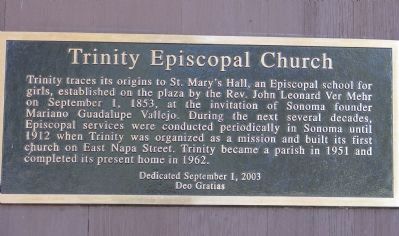 Trinity Episcopal Church Marker. Click for full size. Trinity Episcopal Church Marker image. Click for full size.