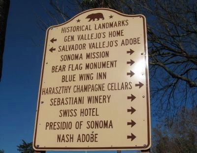 Directional Sign at Entrance to Sonoma Plaza Area image. Click for full size.