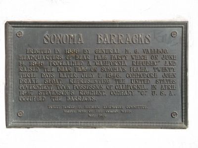 Sonoma Barracks Marker image. Click for full size.