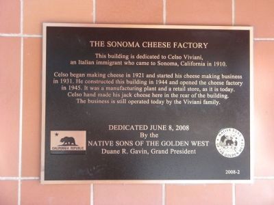 The Sonoma Cheese Factory Marker image. Click for full size.