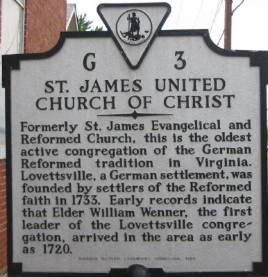 St. James United Church of Christ Marker. Click for full size. St. James United Church of Christ Marker image. Click for full size.