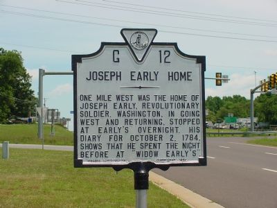 Joseph Early Home Marker. Click for full size. Joseph Early Home Marker image. Click for full size.