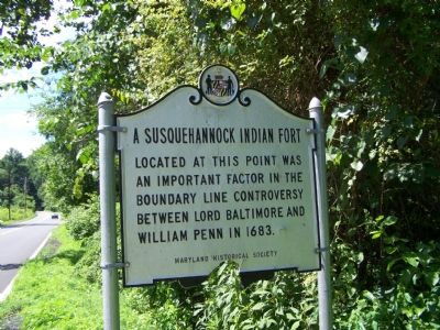 Original "A Susquehannock Indian Fort Marker". Click for full size. Original "A Susquehannock Indian Fort Marker" image. Click for full size.