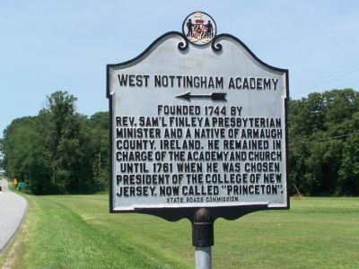 West Nottingham Academy Marker image. Click for full size.