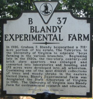 Blandy Experimental Farm Marker image. Click for full size.