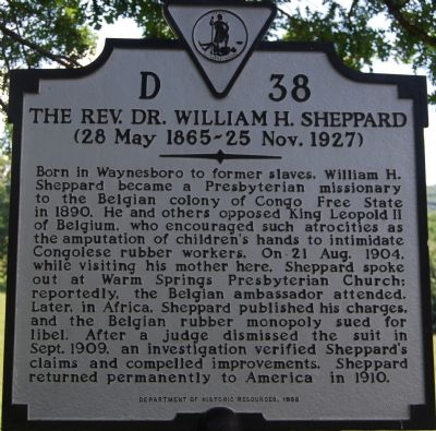 The Rev. Dr. William H. Sheppard. Click for full size. The Rev. Dr. William H. Sheppard image. Click for full size.