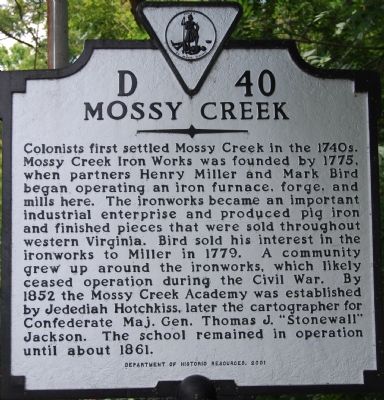 Mossy Creek Marker image. Click for full size.