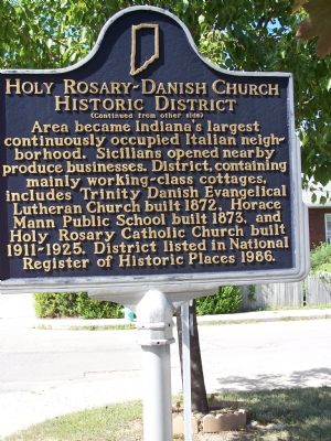 Side Two: Holy Rosary - Danish Church Historic District Marker image. Click for full size.