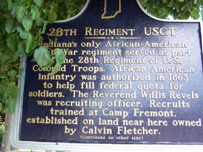 Side One: 28th Regiment USCT Marker image. Click for full size.