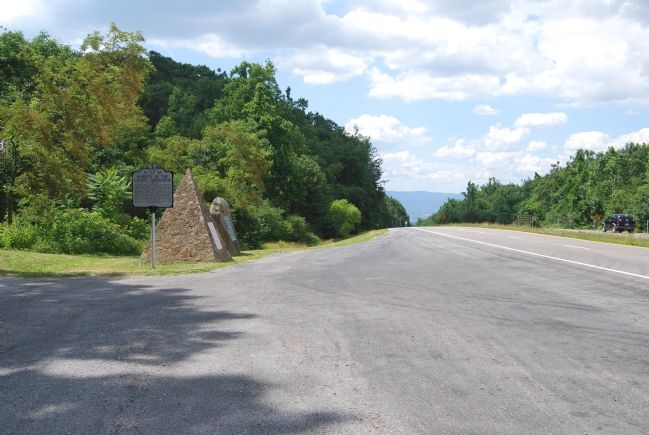 This marker is the most distant. The Shenandoah Valley Lies Ahead. image. Click for full size.