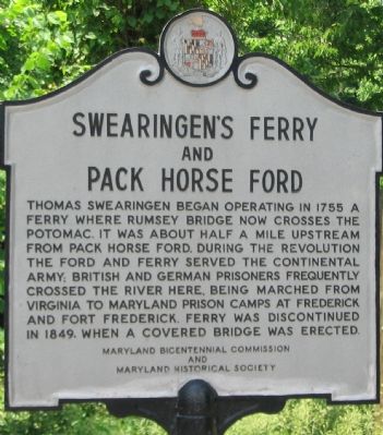Swearingen's Ferry and Pack Horse Ford Marker image. Click for full size.