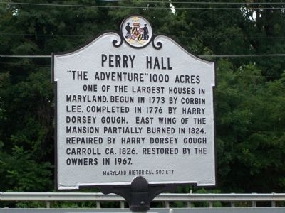 Perry Hall Marker image. Click for full size.