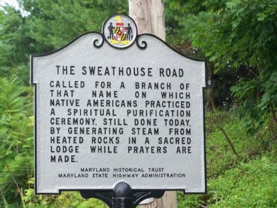 The Sweathouse Road Marker image. Click for full size.