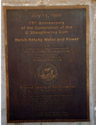 75th Anniversary of the Completion of the O'Shaughnessy Dam image. Click for full size.