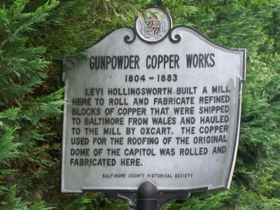 Gunpowder Copper Works 1804 - 1883 Marker. Click for full size. Gunpowder Copper Works 1804 - 1883 Marker image. Click for full size.