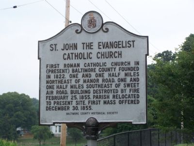 St. John the Evangelist Catholic Church Marker. Click for full size. St. John the Evangelist Catholic Church Marker image. Click for full size.