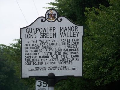 Gunpowder Manor – Long Green Valley Marker. Click for full size. Gunpowder Manor – Long Green Valley Marker image. Click for full size.