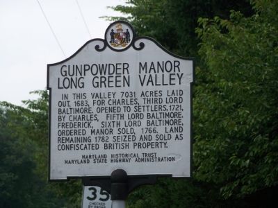 Gunpowder Manor – Long Green Valley Marker image. Click for full size.