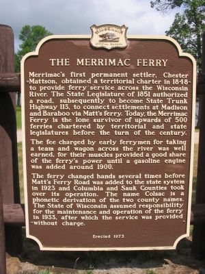 The Merrimac Ferry Marker image. Click for full size.