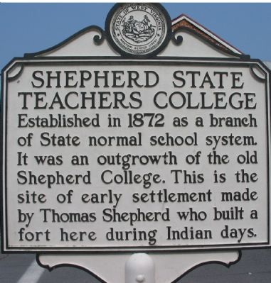 Shepherd State Teachers College Marker image. Click for full size.