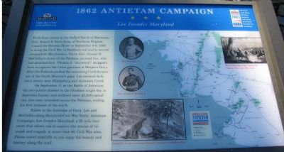 1862 Antietam Camapign - Lee Invades Maryland Marker. Click for full size. 1862 Antietam Camapign - Lee Invades Maryland Marker image. Click for full size.
