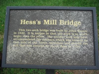 Hess's Mill Bridge Marker image. Click for full size.