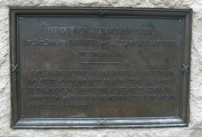 First New Jersey Brigade Marker image. Click for full size.