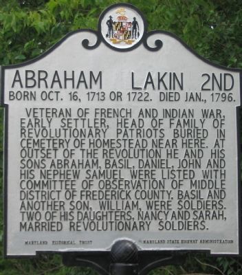 Abraham Lakin 2nd Marker image. Click for full size.