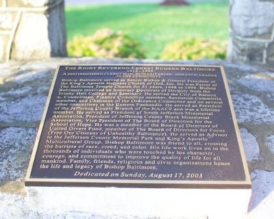 The Right Reverend Ernest Eugene Baltimore Marker image. Click for full size.