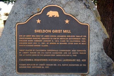 Sheldon Grist Mill Marker. Click for full size. Sheldon Grist Mill Marker image. Click for full size.