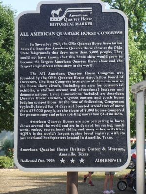 All American Quarter Horse Congress Marker image. Click for full size.
