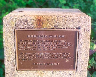 Old Greenwich Yacht Club Marker. Click for full size. Old Greenwich Yacht Club Marker image. Click for full size.