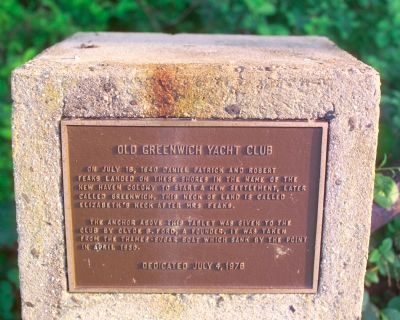 Old Greenwich Yacht Club Marker image. Click for full size.