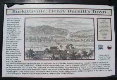 Burkittsville: Henry Burkitt's Town Marker image. Click for full size.